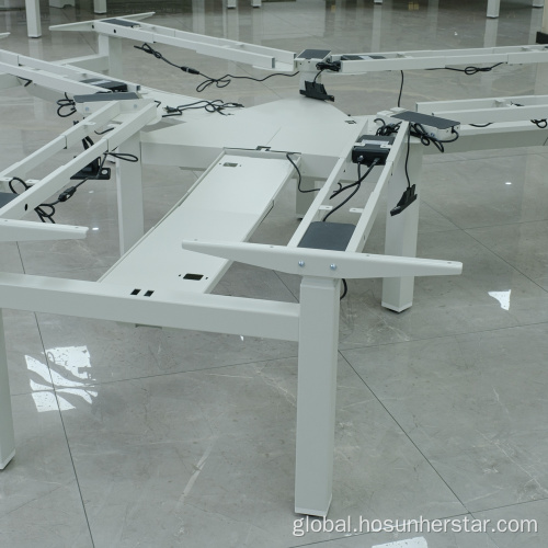 Smart Lifting Three Person Desk 120° three-person intelligent lifting table Manufactory